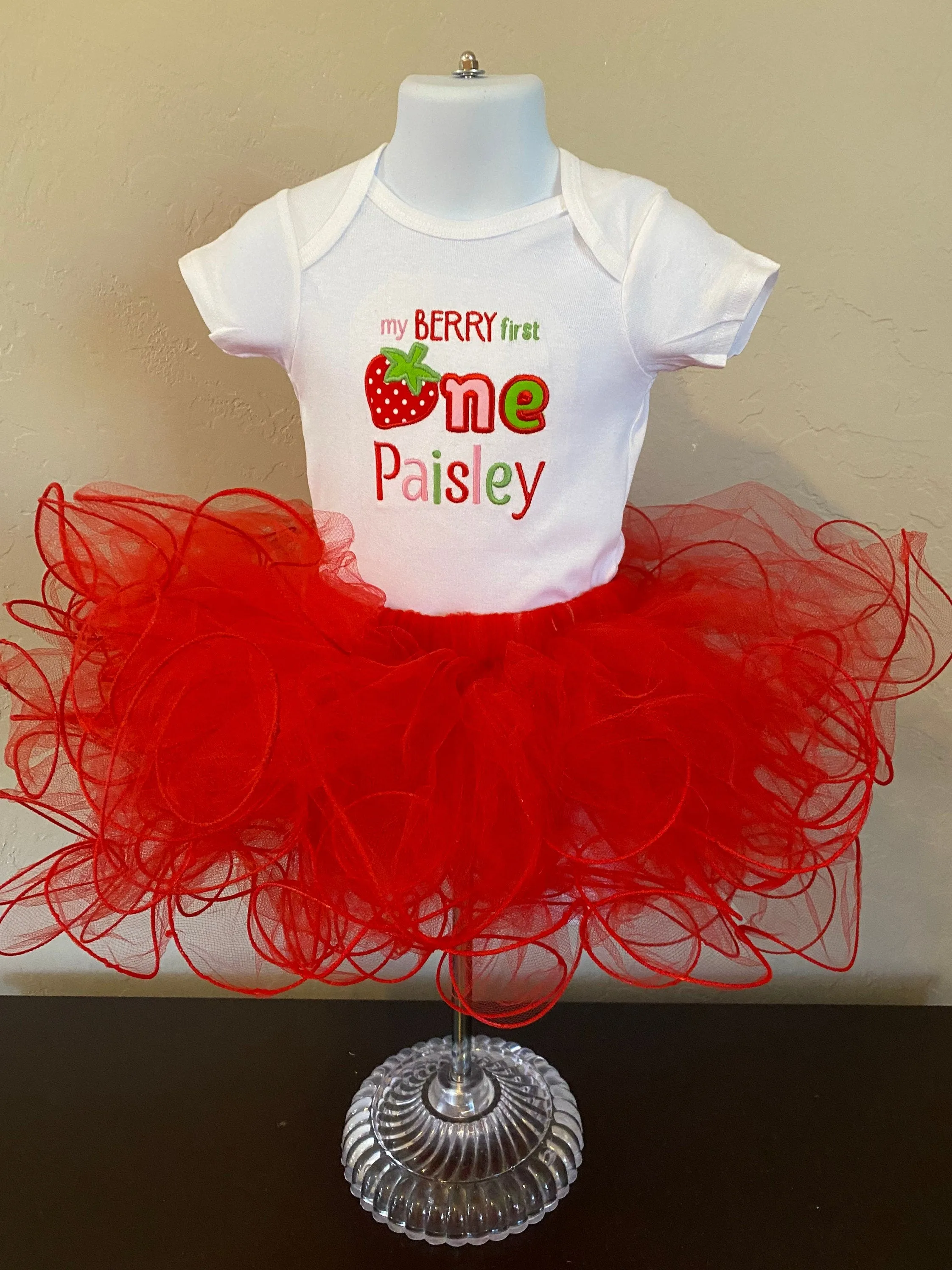 Personalized Tutu Dress Little Girl Baby 1st Birthday Outfit Custom Name Text Onesie Red Comfy Tutu Skirt Princess Dress