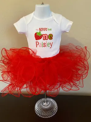 Personalized Tutu Dress Little Girl Baby 1st Birthday Outfit Custom Name Text Onesie Red Comfy Tutu Skirt Princess Dress