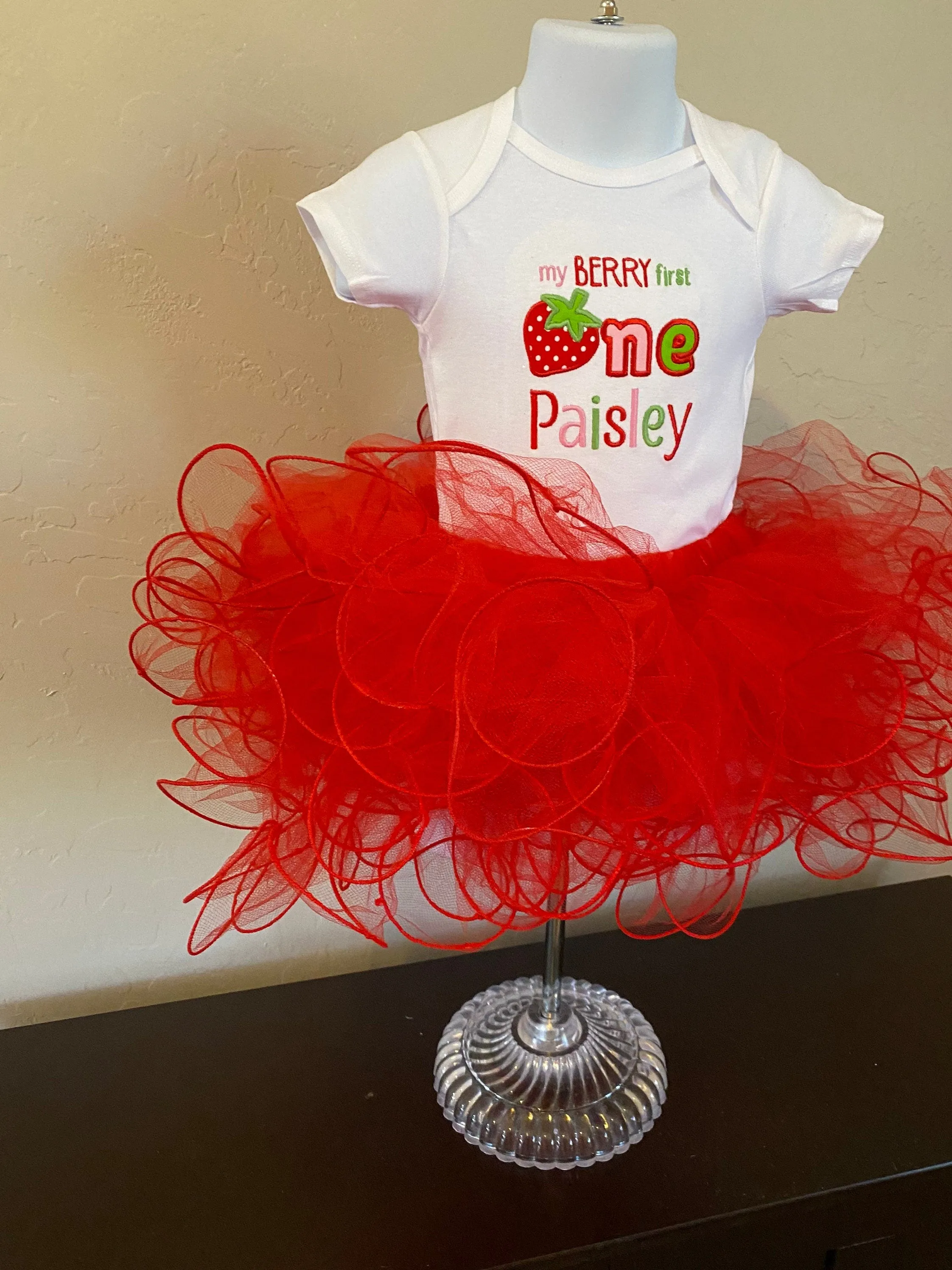 Personalized Tutu Dress Little Girl Baby 1st Birthday Outfit Custom Name Text Onesie Red Comfy Tutu Skirt Princess Dress