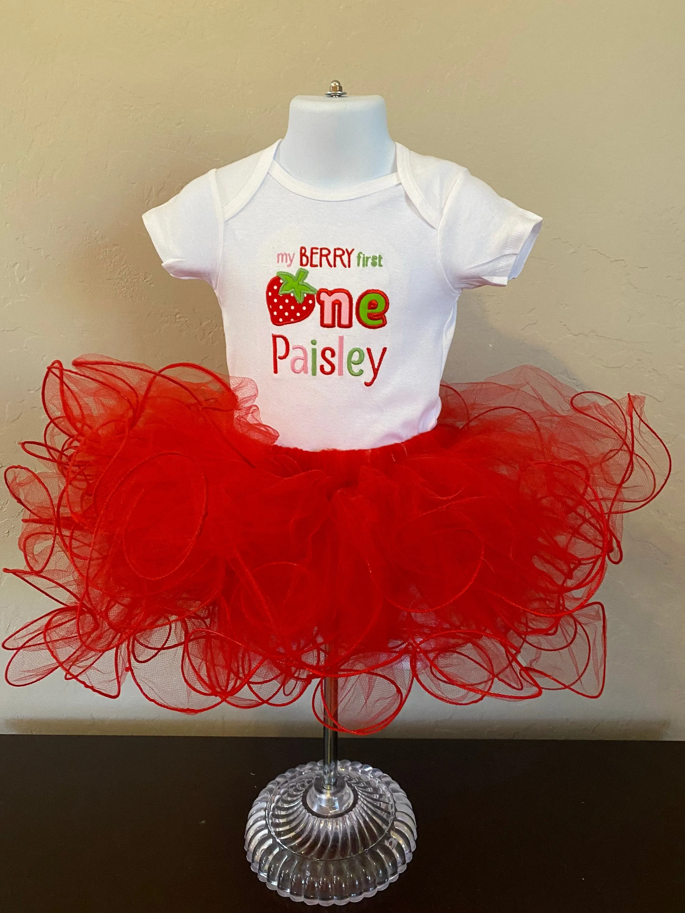 Personalized Tutu Dress Little Girl Baby 1st Birthday Outfit Custom Name Text Onesie Red Comfy Tutu Skirt Princess Dress