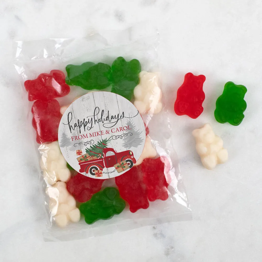 Personalzied Rustic Red Truck Candy Bag with JC Chocolate Minis