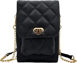 Phone Crossbody Bags for Women Small Vegan Leather Mini Shoulder Wallet Card Quilted Purse