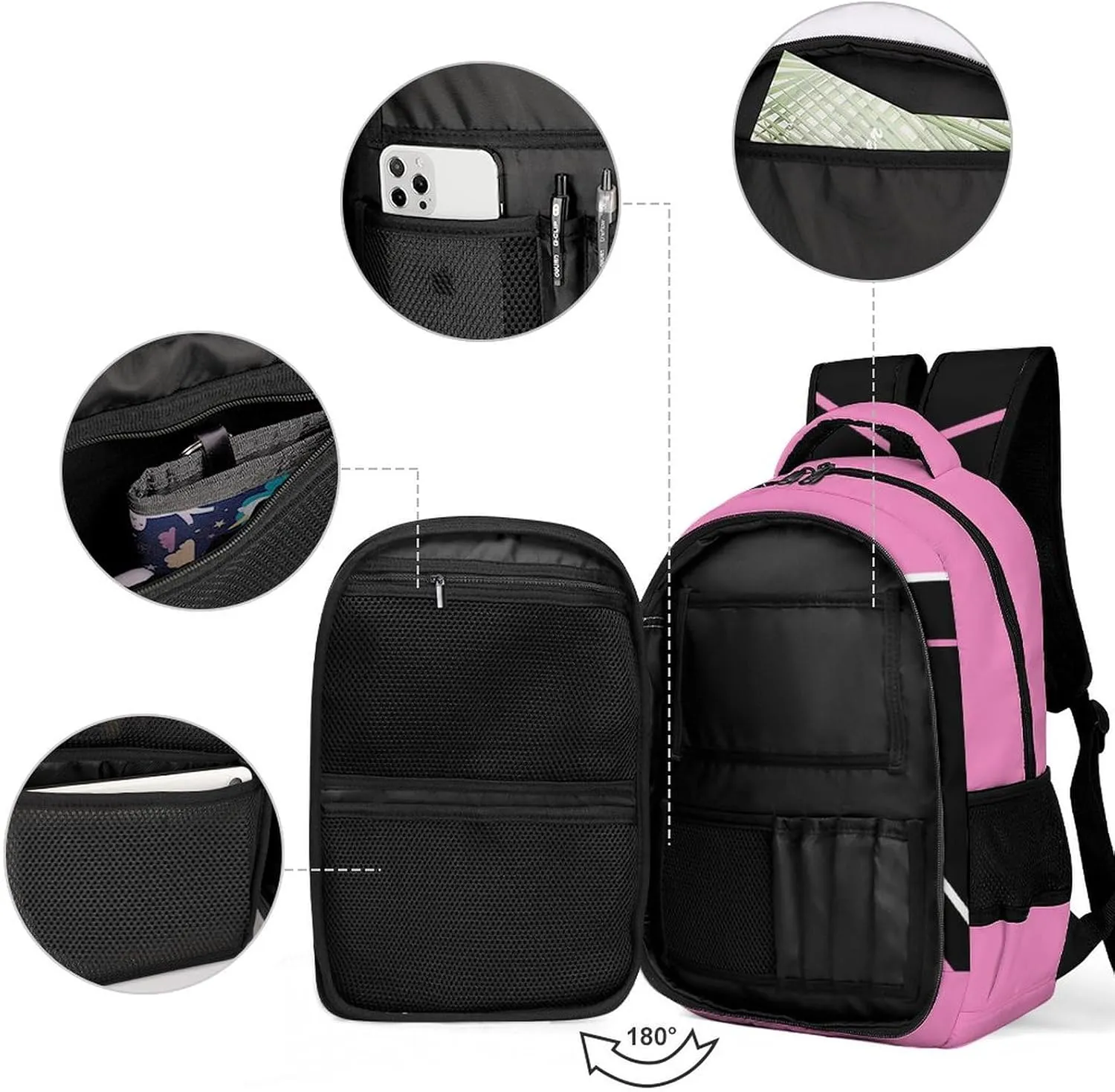 Pink Cheerleader School Backpack Custom Personalized with Name for Travel Daypack Sport Laptop Bag