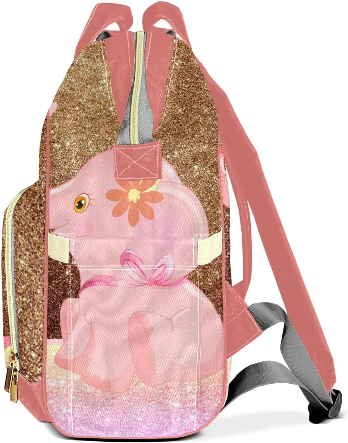 Pink Elephant Diaper Bags Backpack Customized Baby Bag Nursing Nappy Bag Travel Tote Gifts for Women