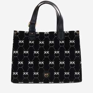 Pinko Monogrammed Chenille Tote Bag