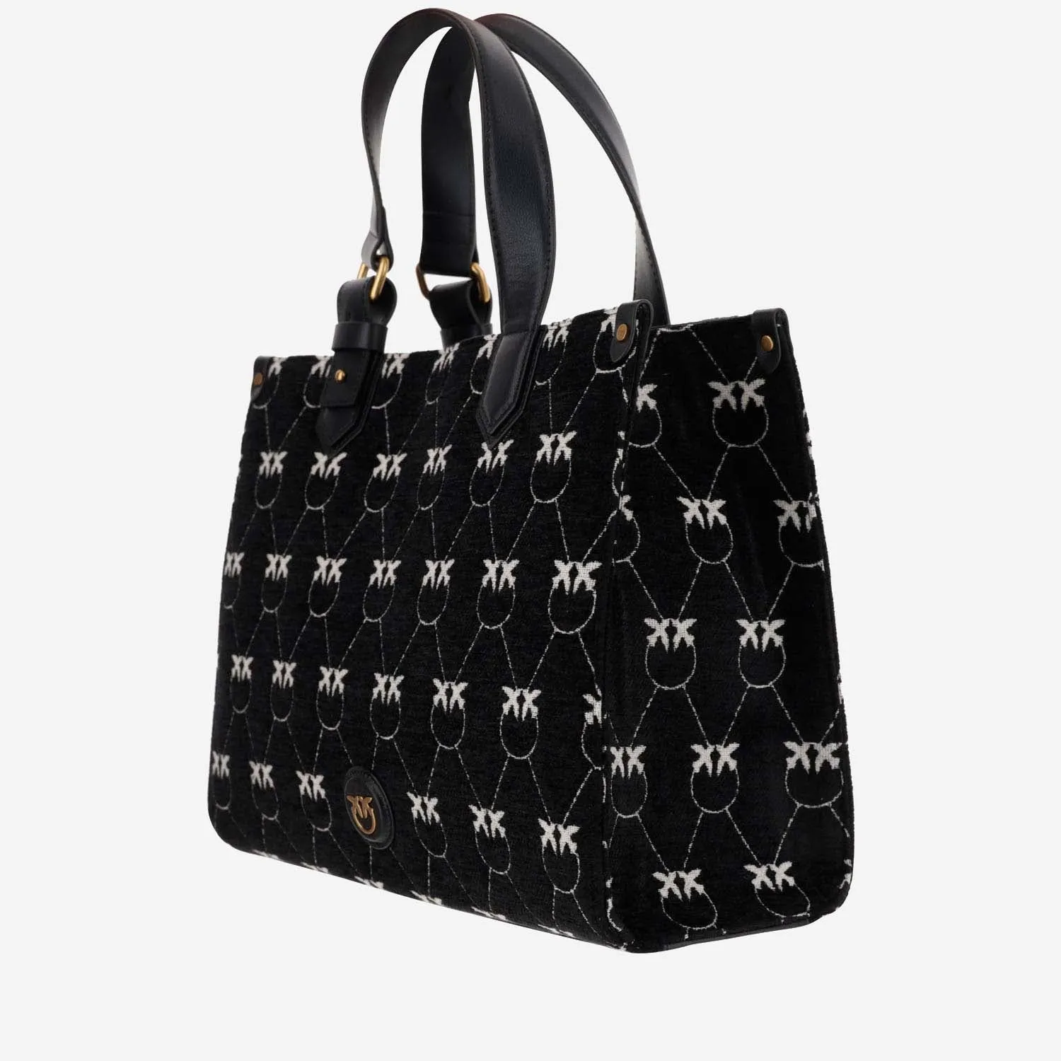 Pinko Monogrammed Chenille Tote Bag