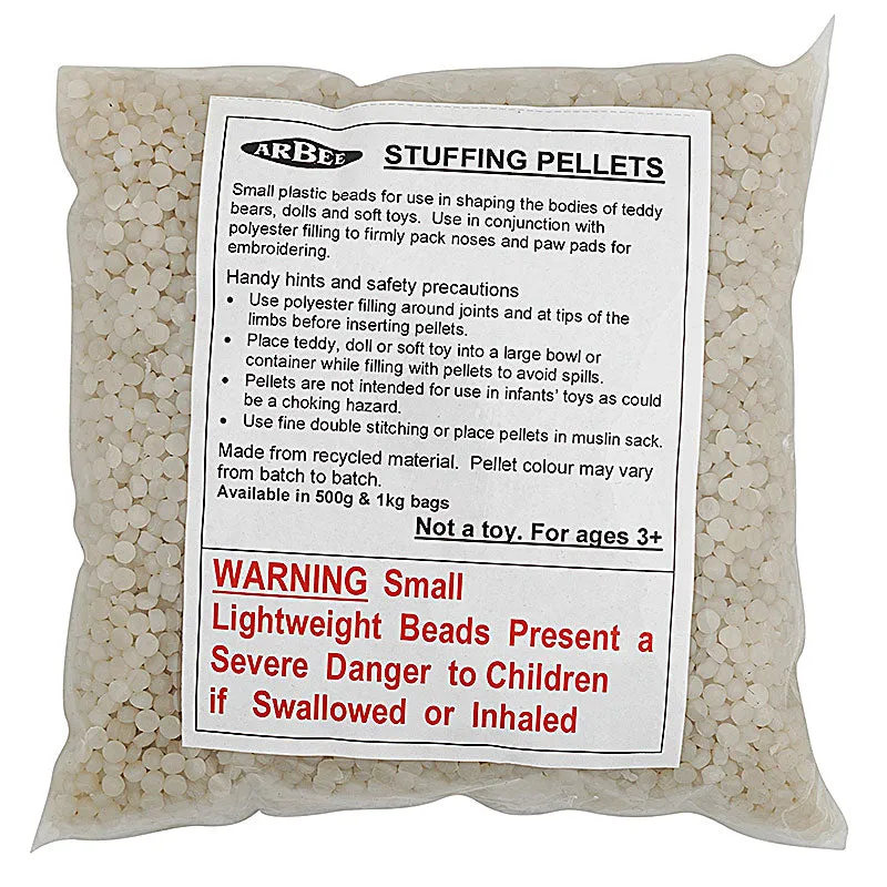 PLASTIC STUFFING PELLETS WHITE 1KG