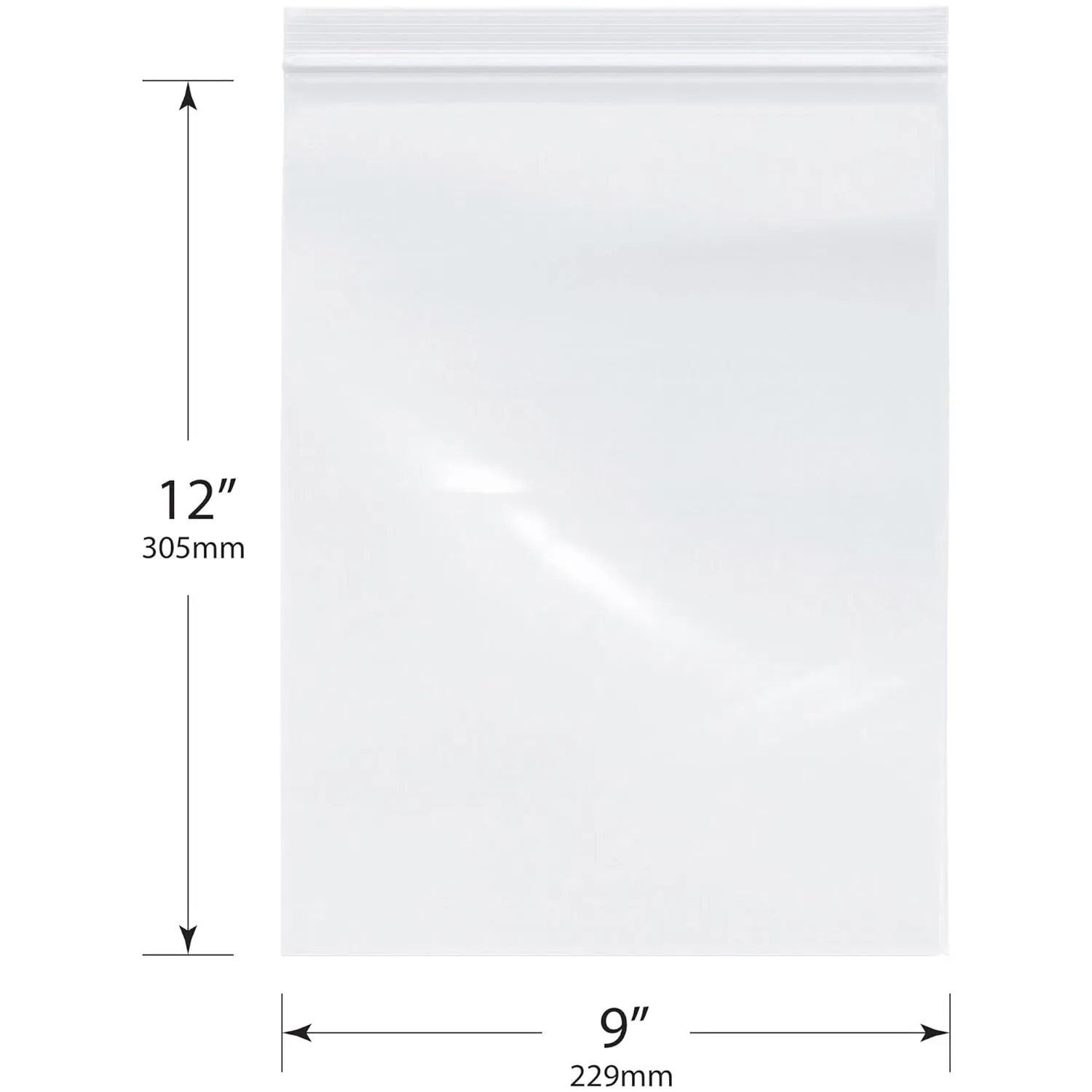 Plymor 5" x 8" (100), 6" x 10" (100), 9" x 12" (100), 4 Mil Variety Pack Heavy Duty Zipper Reclosable Plastic Bags