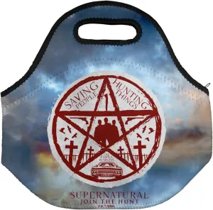 Popfunk Supernatural Saving People Hunting Things Star Soft Neoprene Lunch Bag, Lightweight, Insulated, Reusable for School, Work, Office