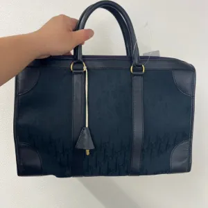 Preloved Dior Boston Bag A7766 Black Leather Top Handle Bag