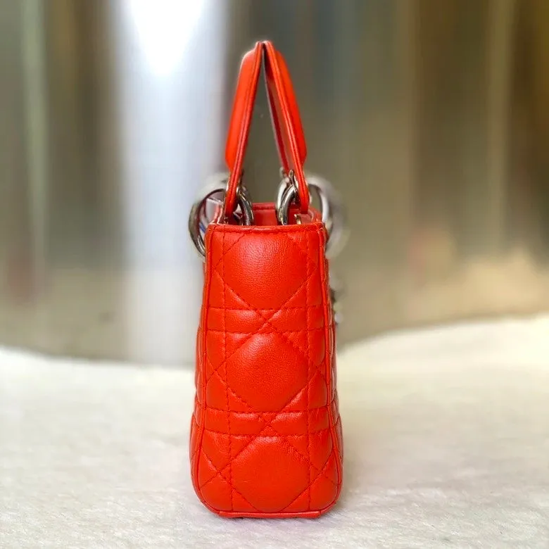 Preloved Dior Lady 8308 Red Leather Top Handle Bag