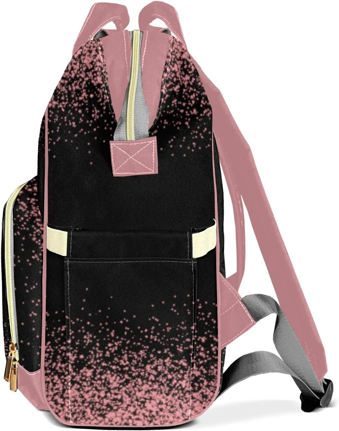 Print Pink Diaper Bags Custom Name Backpack Personalized Baby Nappy Travel Tote Bag for Mom Gift