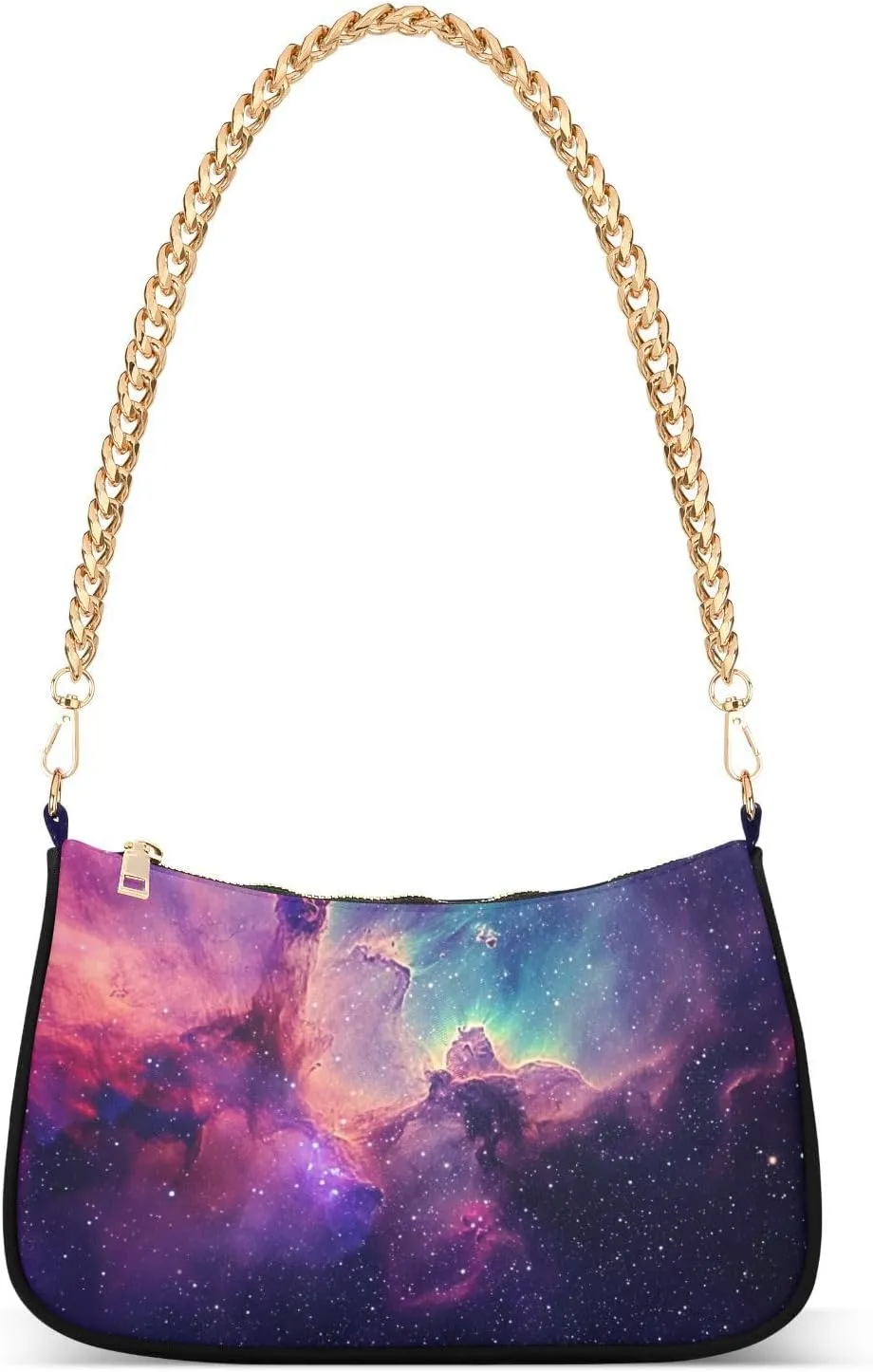 Psychedelic Interstellar Space Shoulder Bag for Women, Handbag with Chain Strap, Soft Purse Tote Bag for Ladies