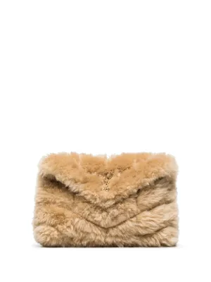 Puffer Referral discount shearling clutch Unique