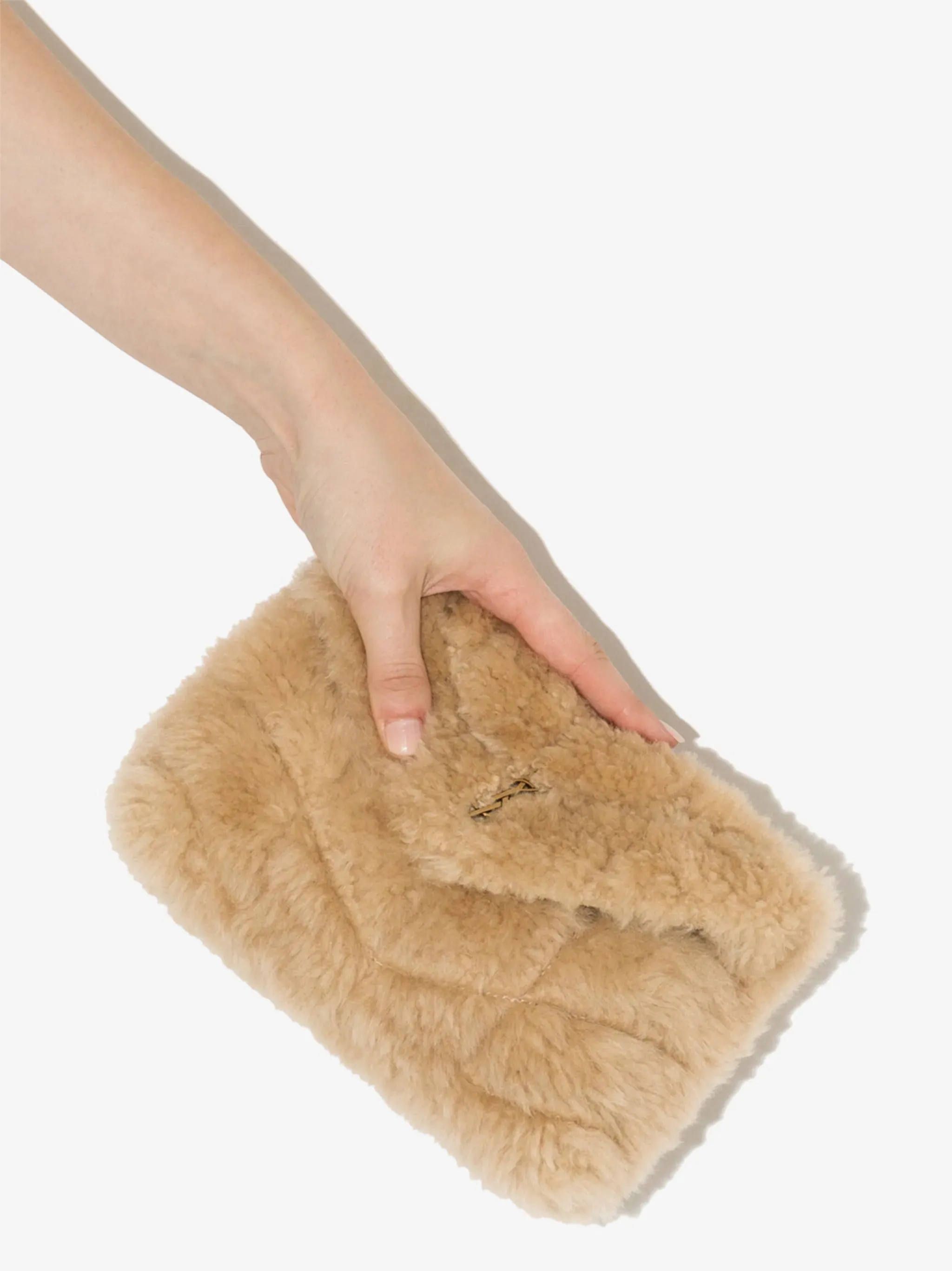 Puffer Referral discount shearling clutch Unique