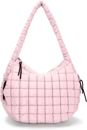 Puffer Tote Bag for Women Large Quilted Puffy Tote Bags Quilted Crossbody Bag Soft Puff Shoulder Bags Padding Hobo Bag