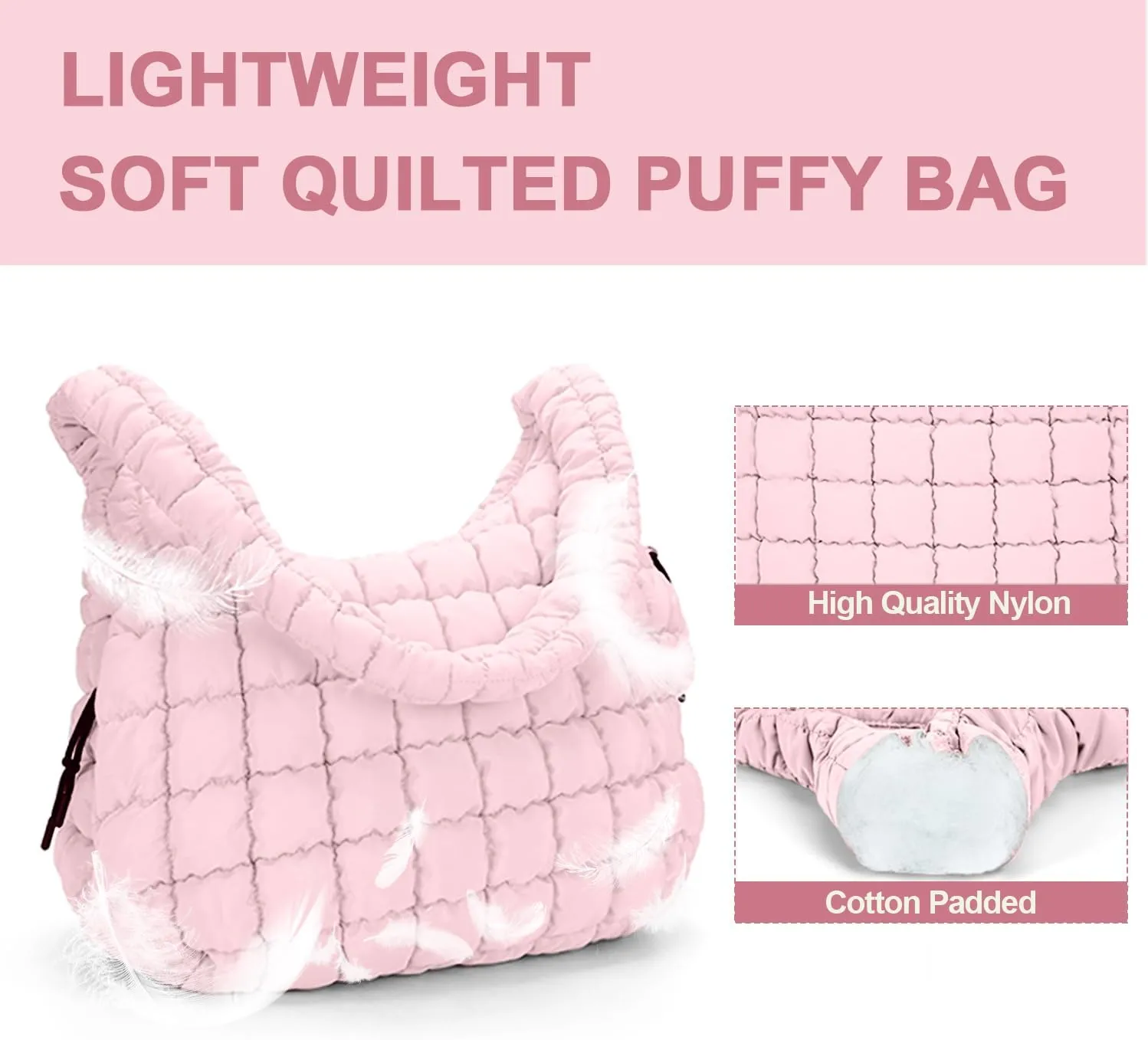 Puffer Tote Bag for Women Large Quilted Puffy Tote Bags Quilted Crossbody Bag Soft Puff Shoulder Bags Padding Hobo Bag