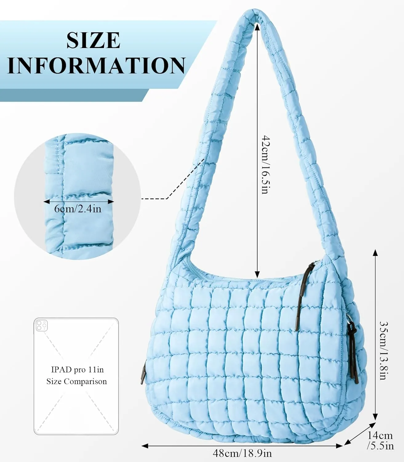 Puffer Tote Bag for Women, Quilted Tote Bag Puffer Bag, Large Quilted Crossbody Bags Carryall Bag, Hobo Bags for Travel