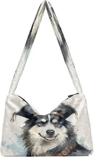 Pumpkin Shoulder Tote Bag, Tote Bag with Zipper Closure, Womens Outdoor Bag