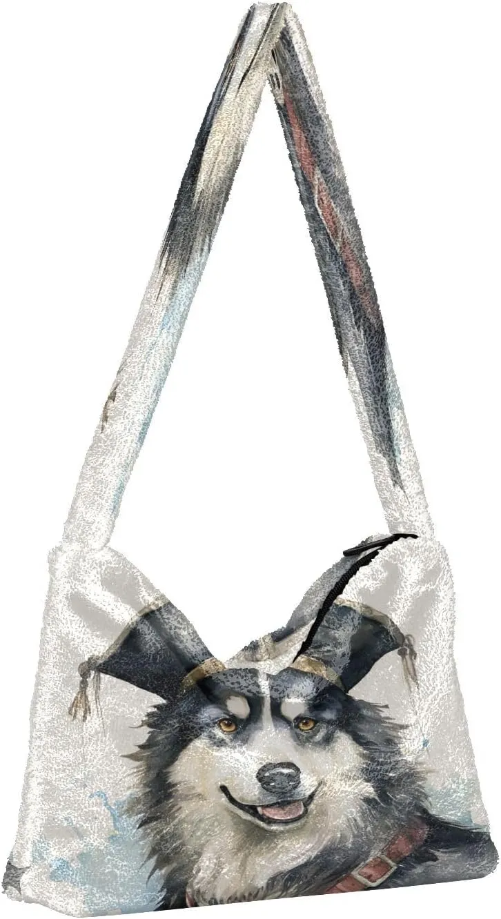 Pumpkin Shoulder Tote Bag, Tote Bag with Zipper Closure, Womens Outdoor Bag