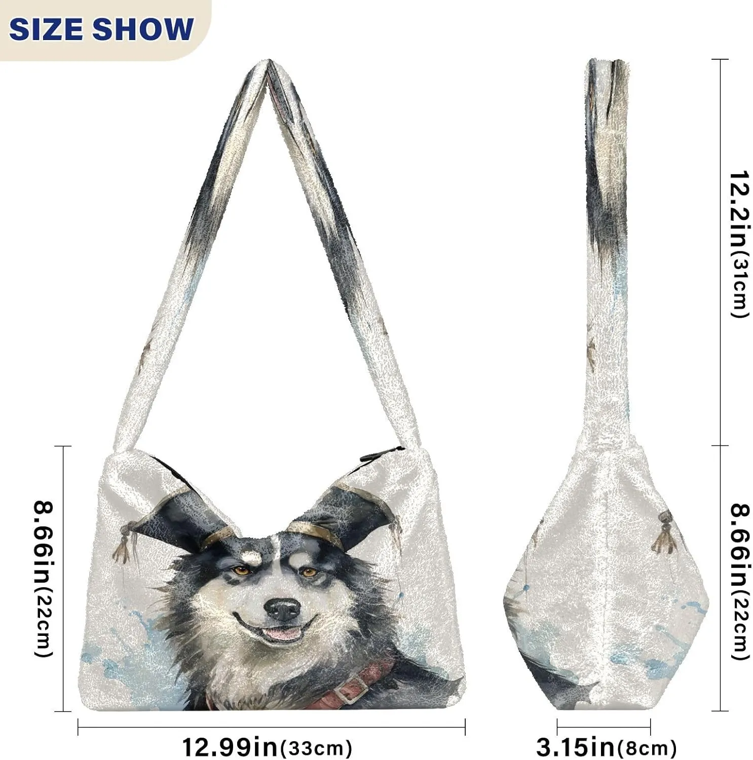 Pumpkin Shoulder Tote Bag, Tote Bag with Zipper Closure, Womens Outdoor Bag