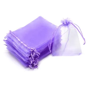 Purple Organza Sheer Gift Bags: Stylish Packaging for Jewelry and Wedding Favors