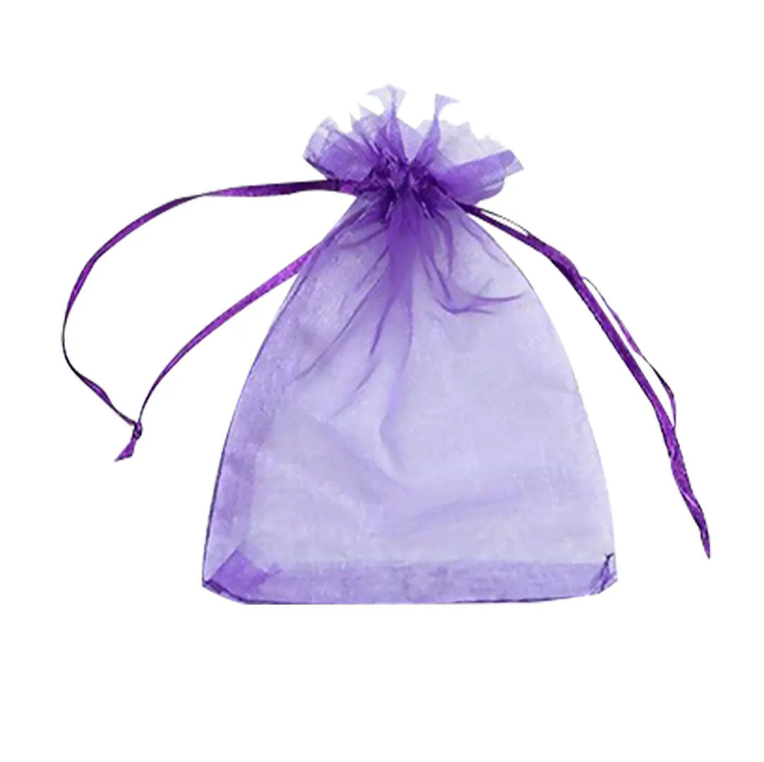 Purple Organza Sheer Gift Bags: Stylish Packaging for Jewelry and Wedding Favors