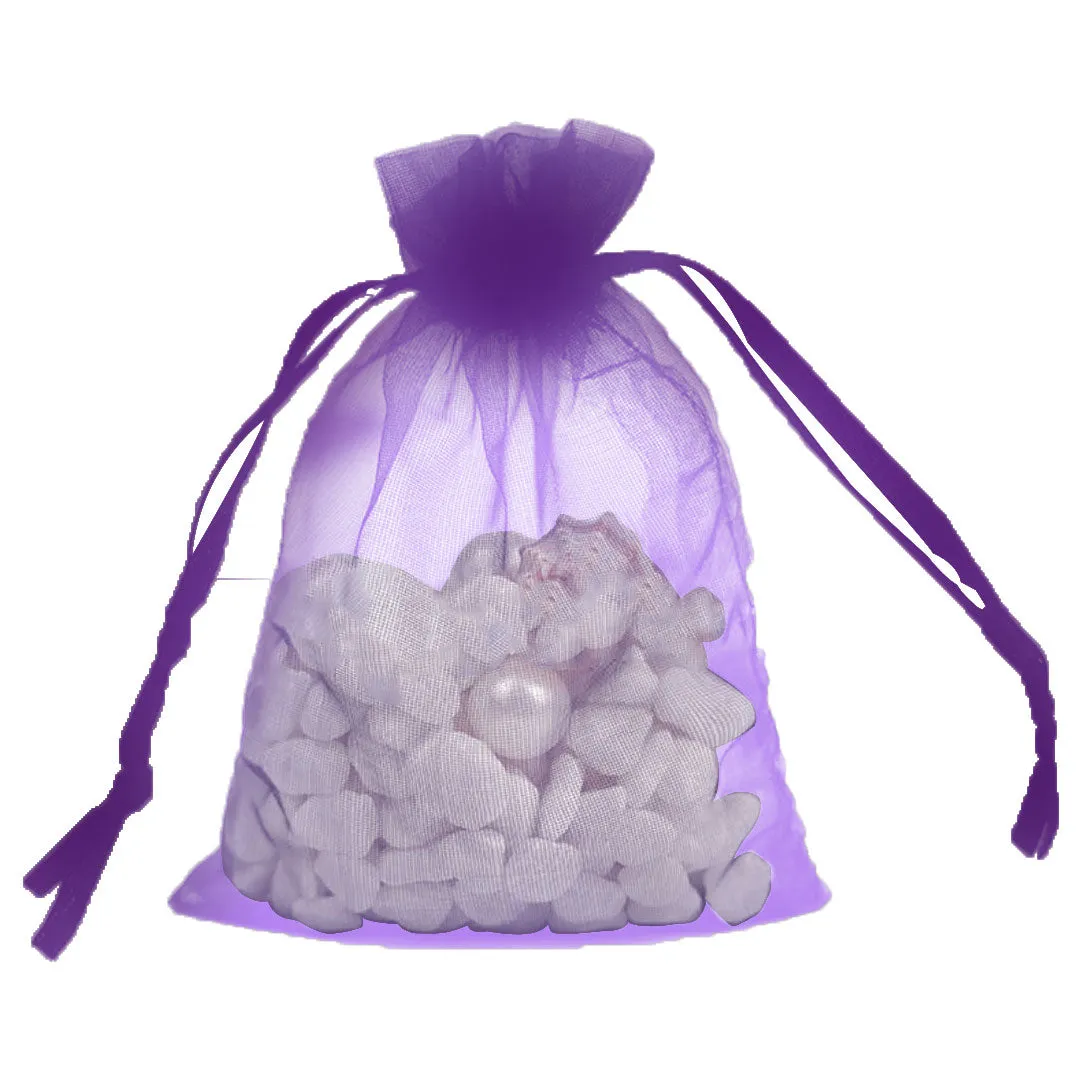 Purple Organza Sheer Gift Bags: Stylish Packaging for Jewelry and Wedding Favors