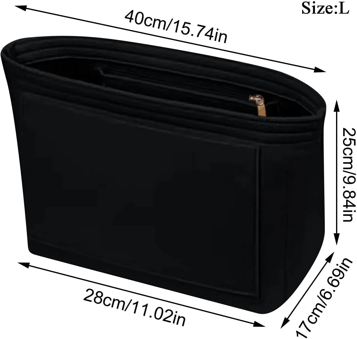 Purse Organizer Insert Felt Insert Bag Fits for Handbag Liner Bag Felt Cloth Makeup Bag Support Travel Portable Insert(Deep Blue,M)