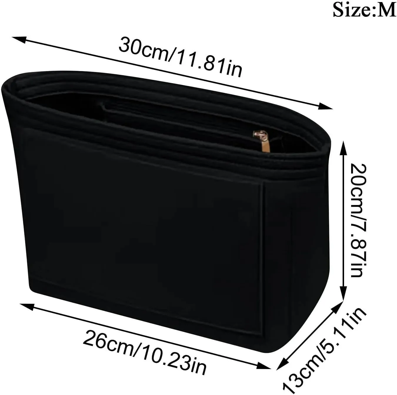 Purse Organizer Insert Felt Insert Bag Fits for Handbag Liner Bag Felt Cloth Makeup Bag Support Travel Portable Insert(Deep Blue,M)