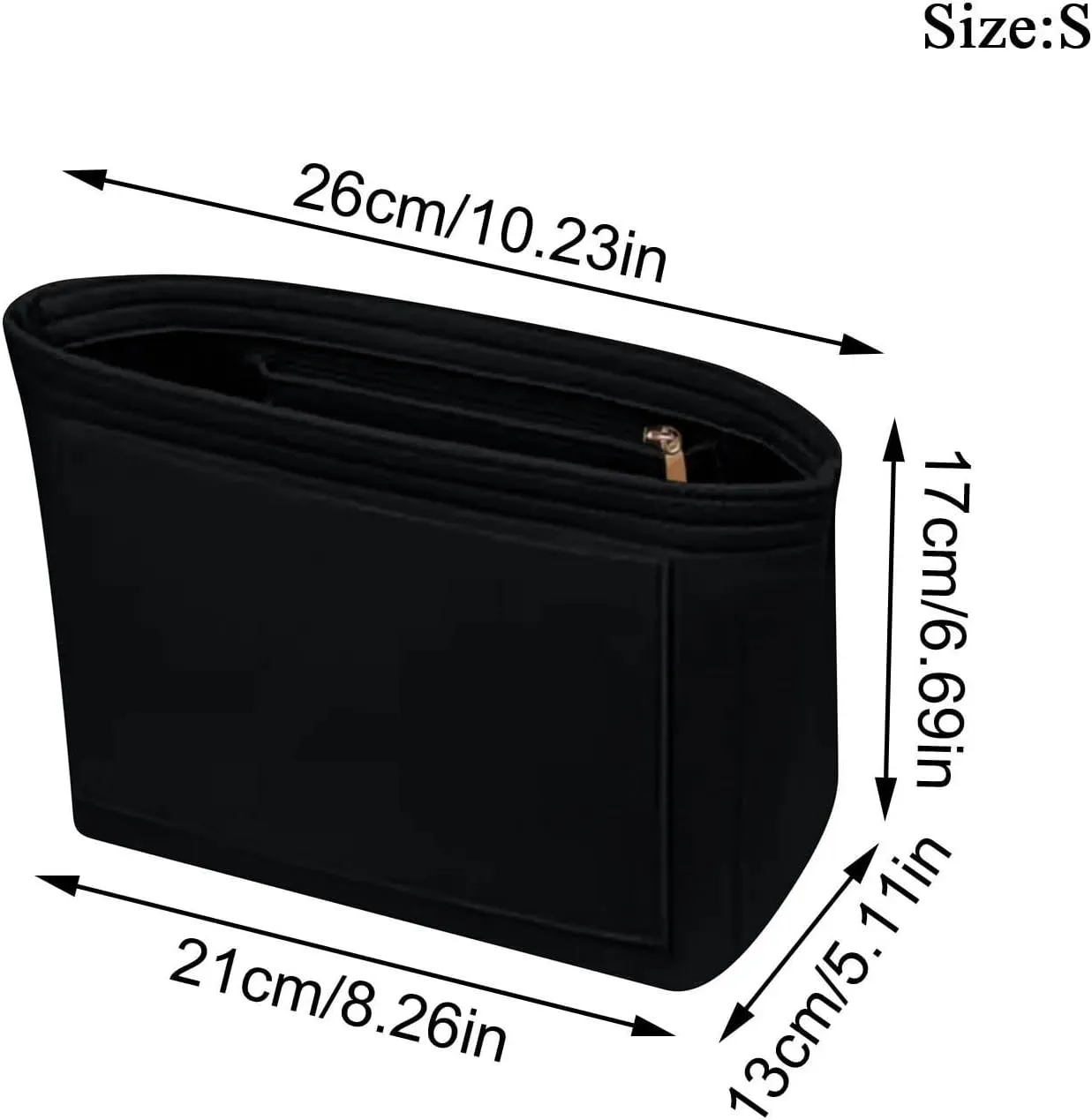 Purse Organizer Insert Felt Insert Bag Fits for Handbag Liner Bag Felt Cloth Makeup Bag Support Travel Portable Insert(Deep Blue,M)