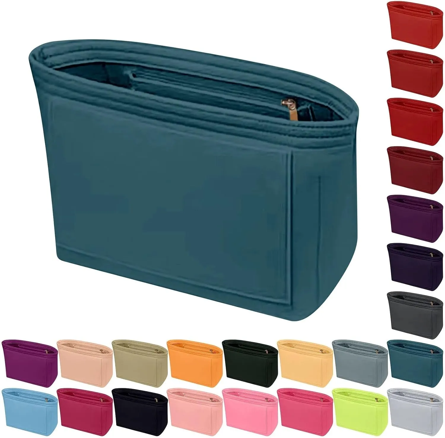 Purse Organizer Insert Felt Insert Bag Fits for Handbag Liner Bag Felt Cloth Makeup Bag Support Travel Portable Insert(Deep Blue,M)