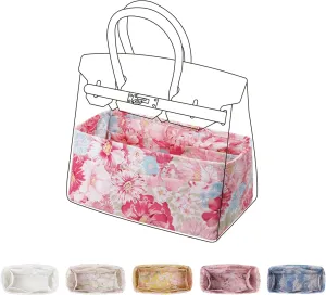 Purse Organizer Insert Fits Birkin 25/30/35/40 bags, Lightweight Bag Shaper Liner for Women Luxury Handbag Tote, Soft Inner Bag (BK30, Blooming)