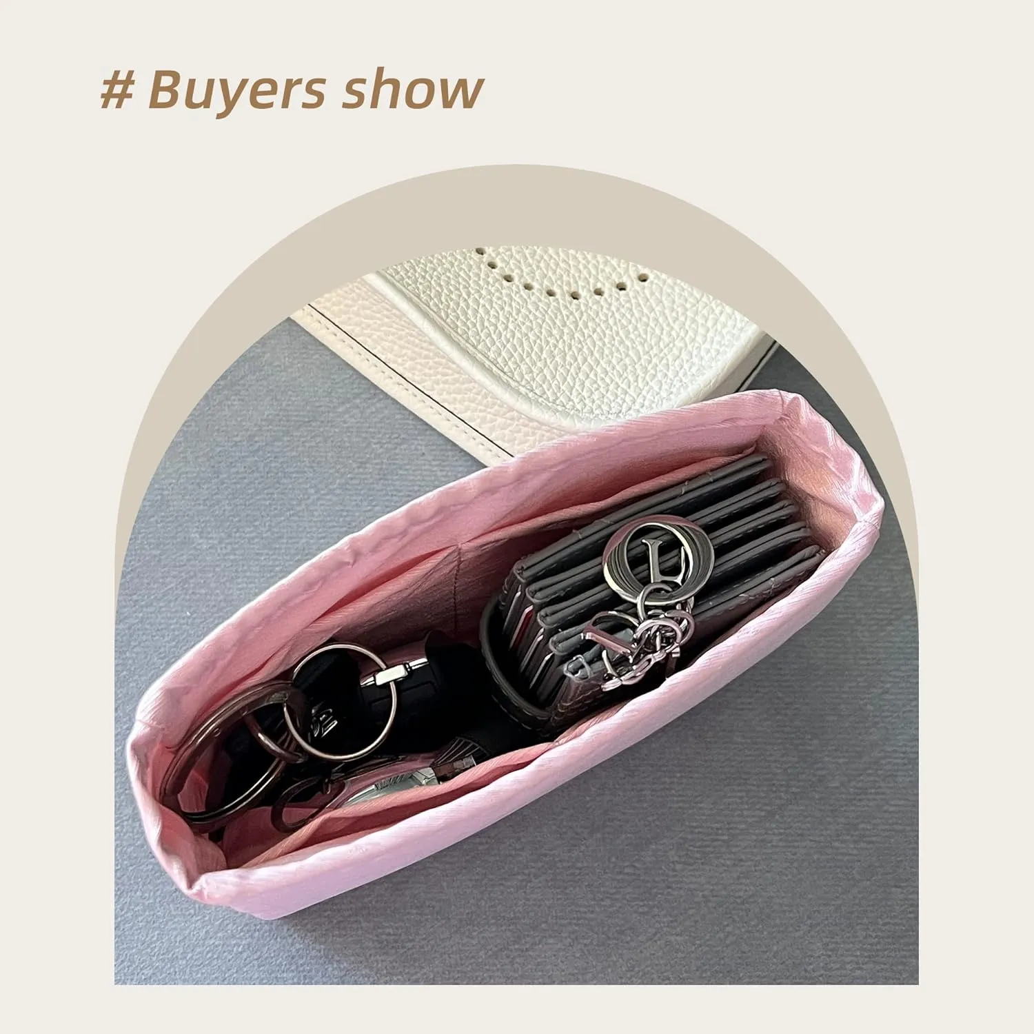Purse Organizer Insert Fits Chanel 19 Bags, Lightweight Bag Shaper for Women Luxury Handbag Tote, Soft Inner Bag (Jumbo 30, Pink)