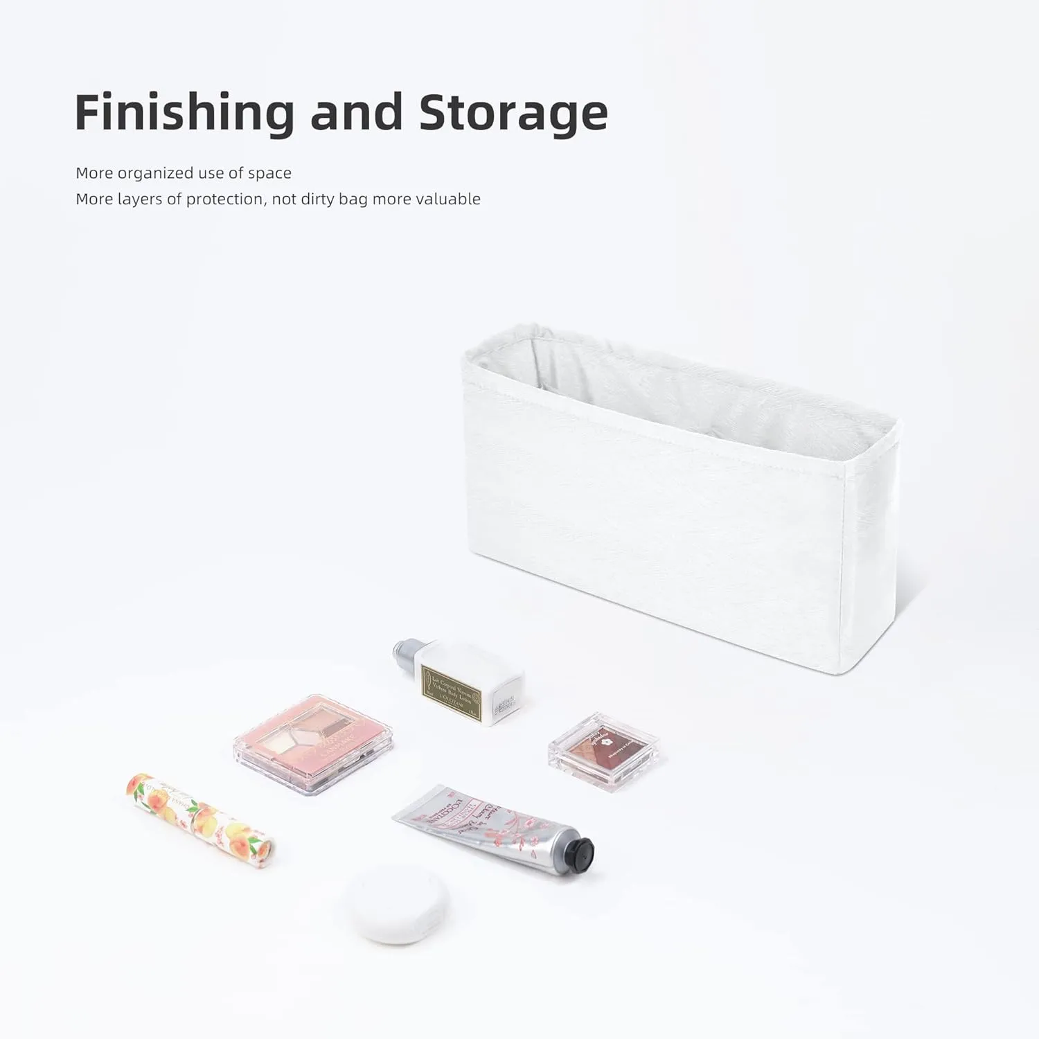 Purse Organizer Insert Fits Chanel 19 Bags, Lightweight Bag Shaper for Women Luxury Handbag Tote, Soft Inner Bag (Jumbo 30, White)