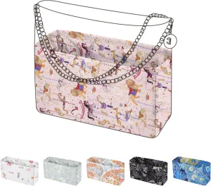 Purse Organizer Insert Fits Chanel 22bags, Lightweight Bag Shaper for Women Luxury Handbag Tote, Soft Inner Bag(22bag Medium, Circus (Pink))