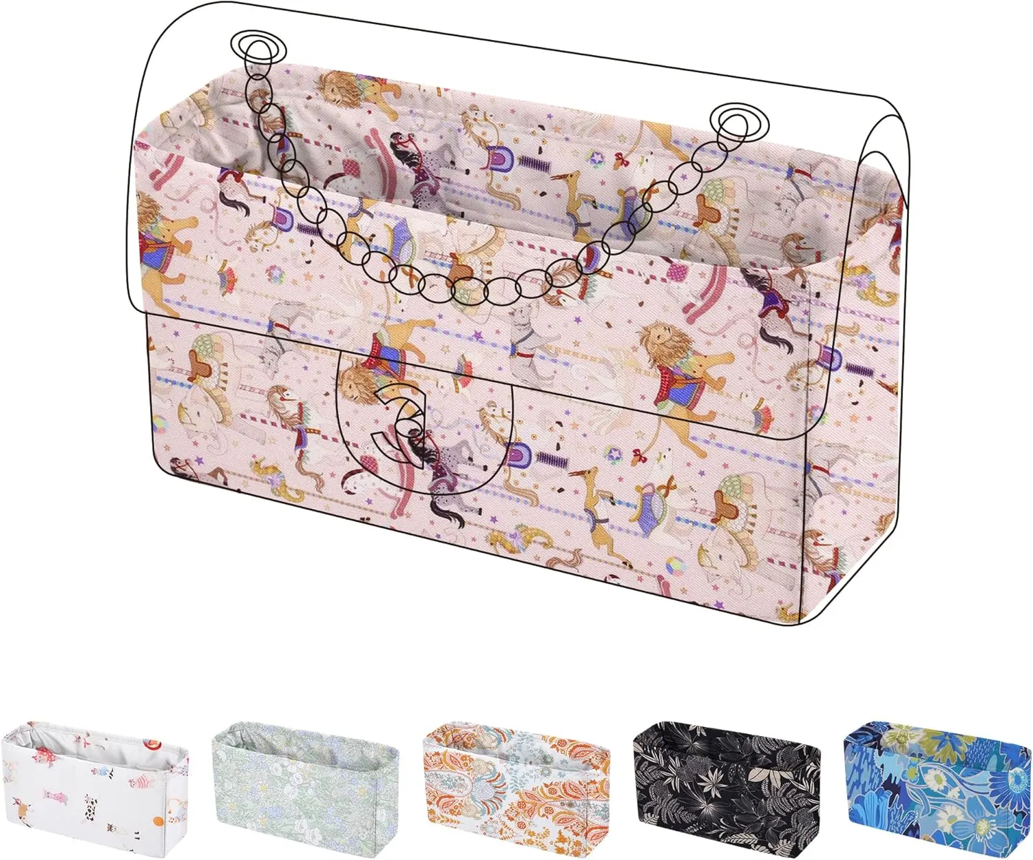 Purse Organizer Insert Fits Chanel Classic Flap Bags, Lightweight Bag Shaper for Women Luxury Handbag Tote, Soft Inner Bag(CF Maxi32,Circus(Pink))