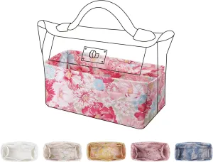 Purse Organizer Insert fits Kelly24/24 mini/29/35 bags, Lightweight Bag organizer for Women Luxury Handbag Tote, Soft Inner Bag (24/24-mini, Blooming)