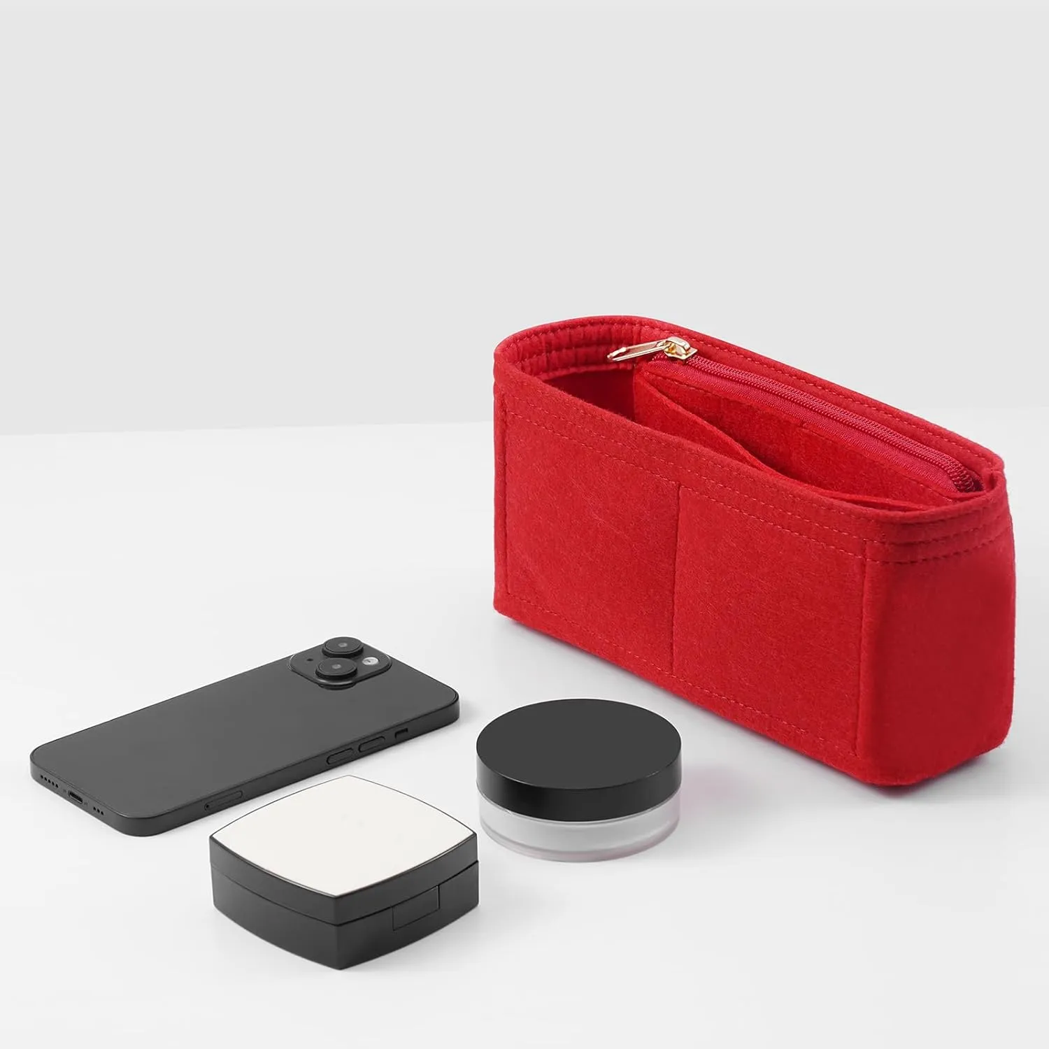Purse Organizer Insert for CHANEL 19 Maxi Flap Bag Organizer Insert Handbag (Red, Maxi)