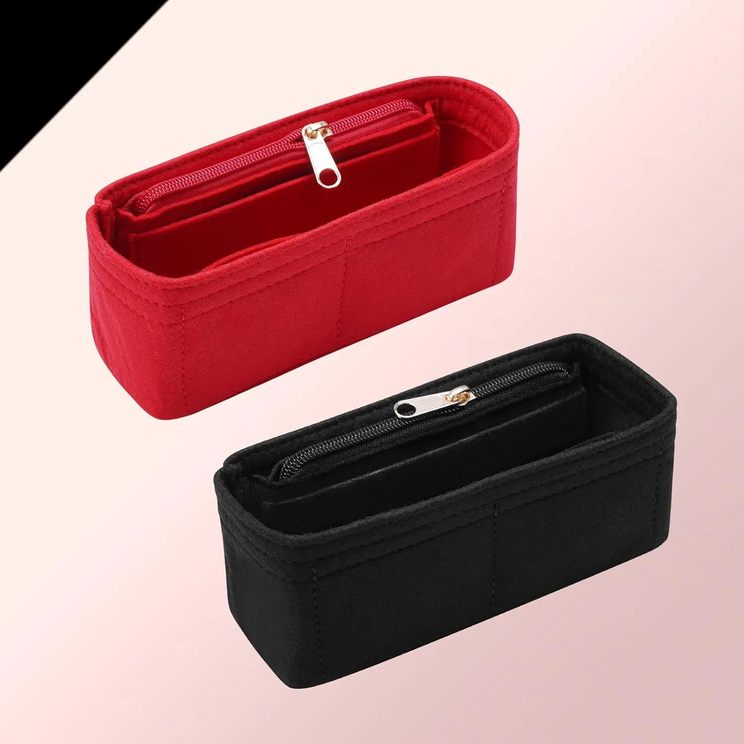 Purse Organizer Insert for Chanel Classic Flap Medium Bag Organizer Insert Handbag (Red, Medium)