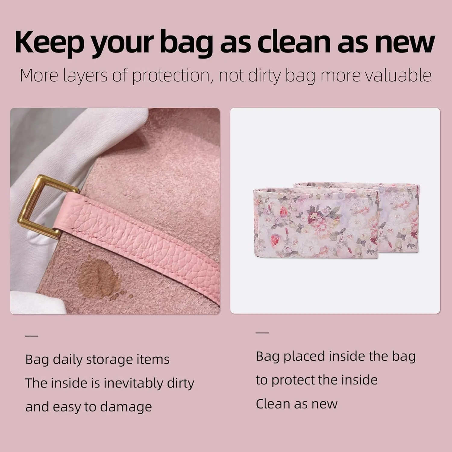 Purse Organizer Insert for Chanel Cocohandle Mini/S/M/L, Lightweight Handbag Tote Organizer Liner,Soft Inner Bag(Small,Kaleidoscope)
