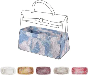 Purse Organizer Insert for Herbag 31/39/50, Lightweight Bag Shaper Liner, Soft Luxury Handbag Tote Inner Bag (Herbag31, Sea and waves)