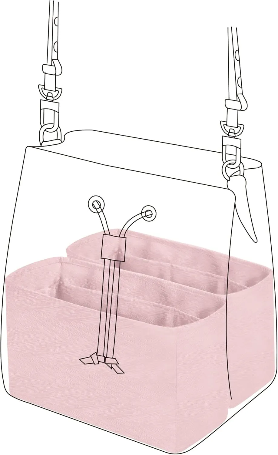 Purse Organizer Insert For LV Neonoe BB/MM/New Neonoe Bags, Lightweight Bag Shaper Liner, Soft Women Luxury Handbag Tote Inner Bag(Neonoe BB,Pink)