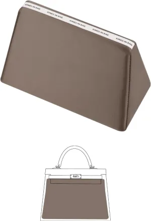 Purse Pillow Insert Compatible with Kelly Bags, Handbag Filler with Soft Satins for Luxury Bags, Soft Purse Inner Pillow with Memory Foam for Handbag Storage (Etoupe Grey, KE 25 Sellier)