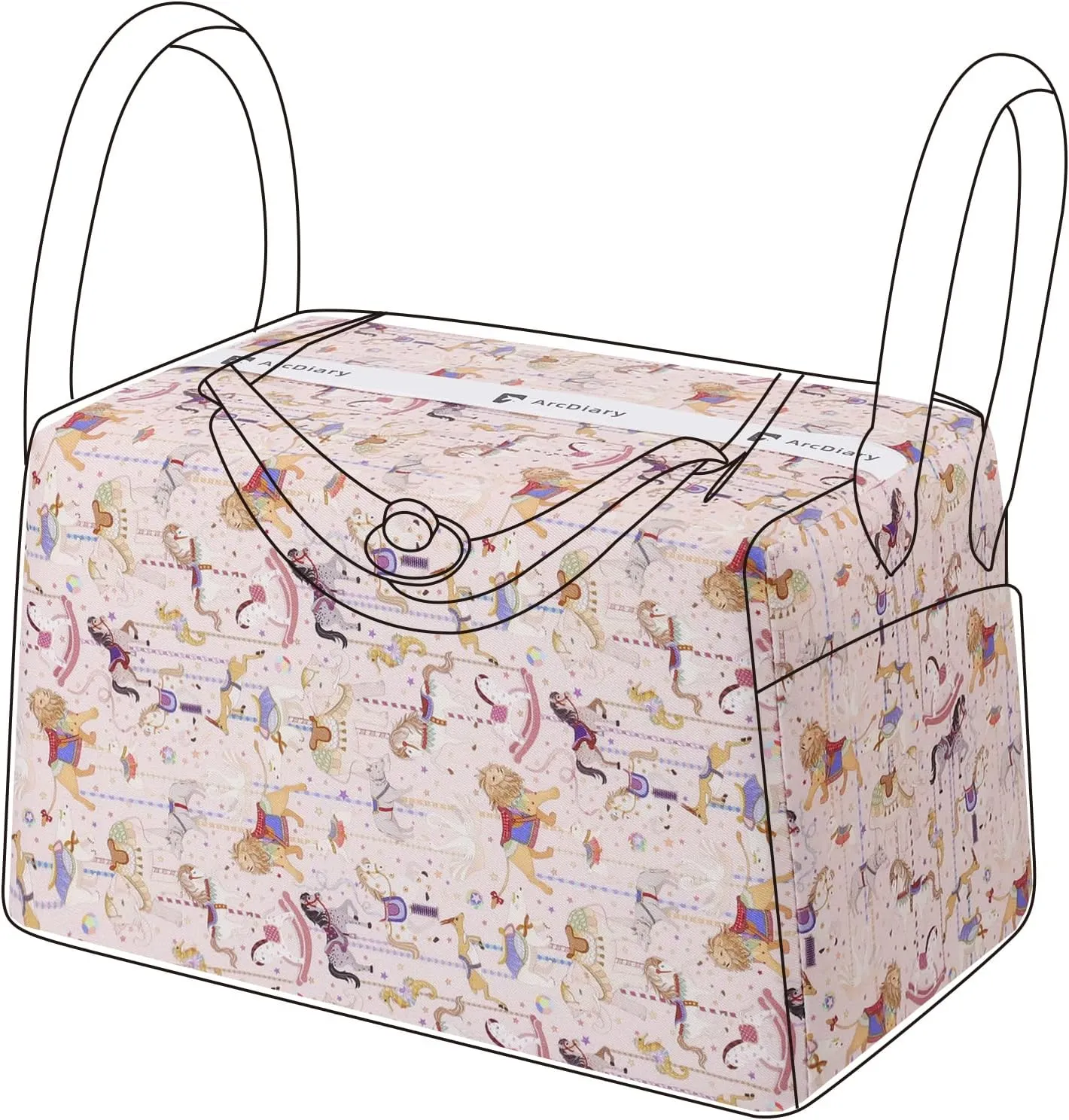 Purse Pillow Shaper Insert, unique pattern handbag shapers, Memory Foam, for Lindy 19/26/30/34 bags (Lindy19,Circus(Pink))