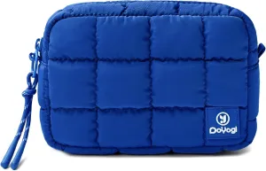 Quilted Cosmetic Bag, Puffer Makeup Bags, Crossbody Purses for women,Cute Travel Toiletry Bag for Women (Blue)
