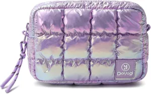 Quilted Cosmetic Bag, Puffer Makeup Bags, Crossbody Purses for women,Cute Travel Toiletry Bag for Women (Dazzling Light Purple)