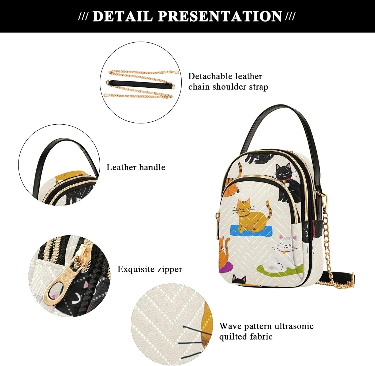 Quilted Crossbody Bag Small Shoulder Purse Women's Handbags Phone Purse with Chain