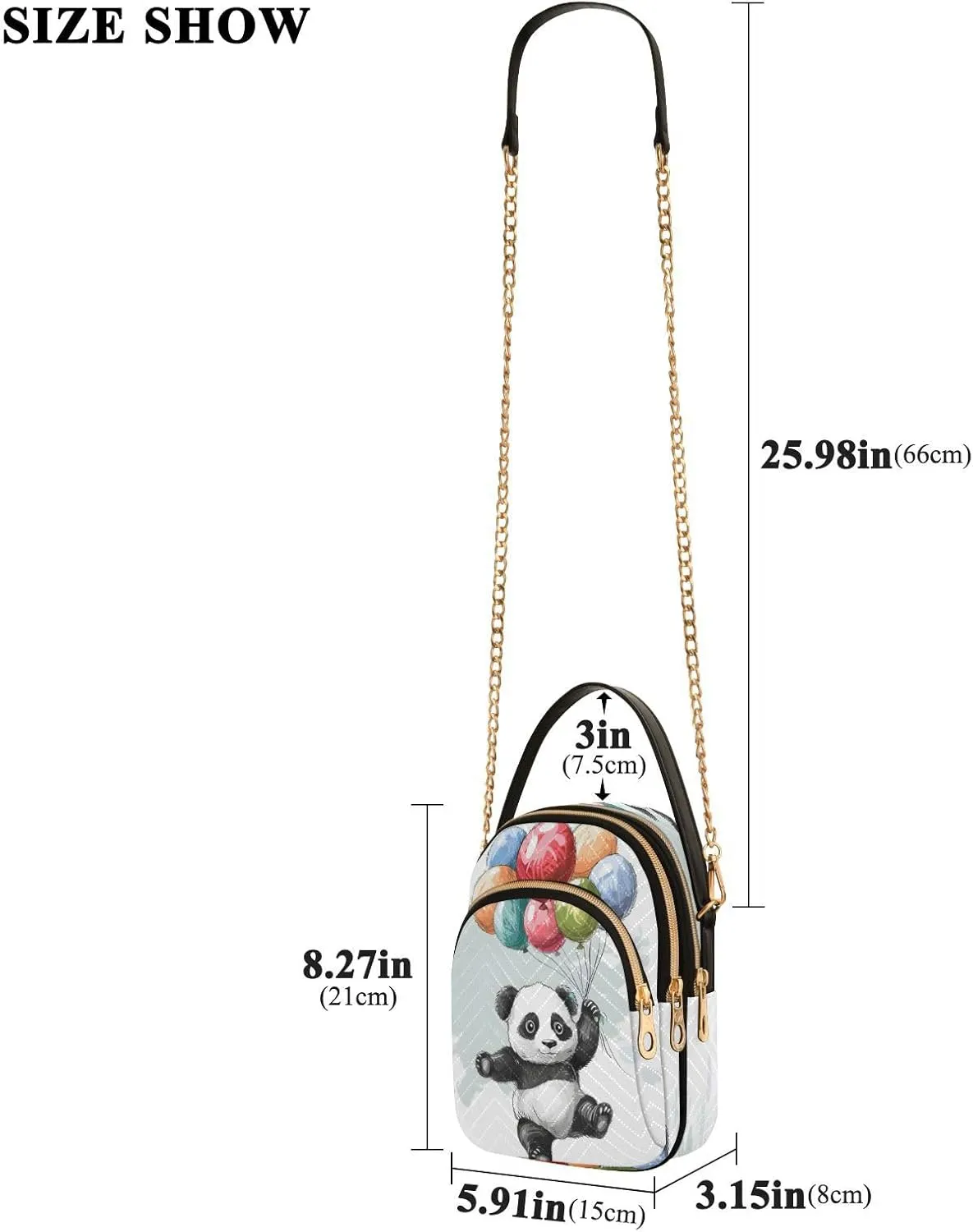 Quilted Crossbody Bags for Women,Cute Funny Panda Bear Women's Crossbody Handbags Animals Small Travel Purses Phone Bag