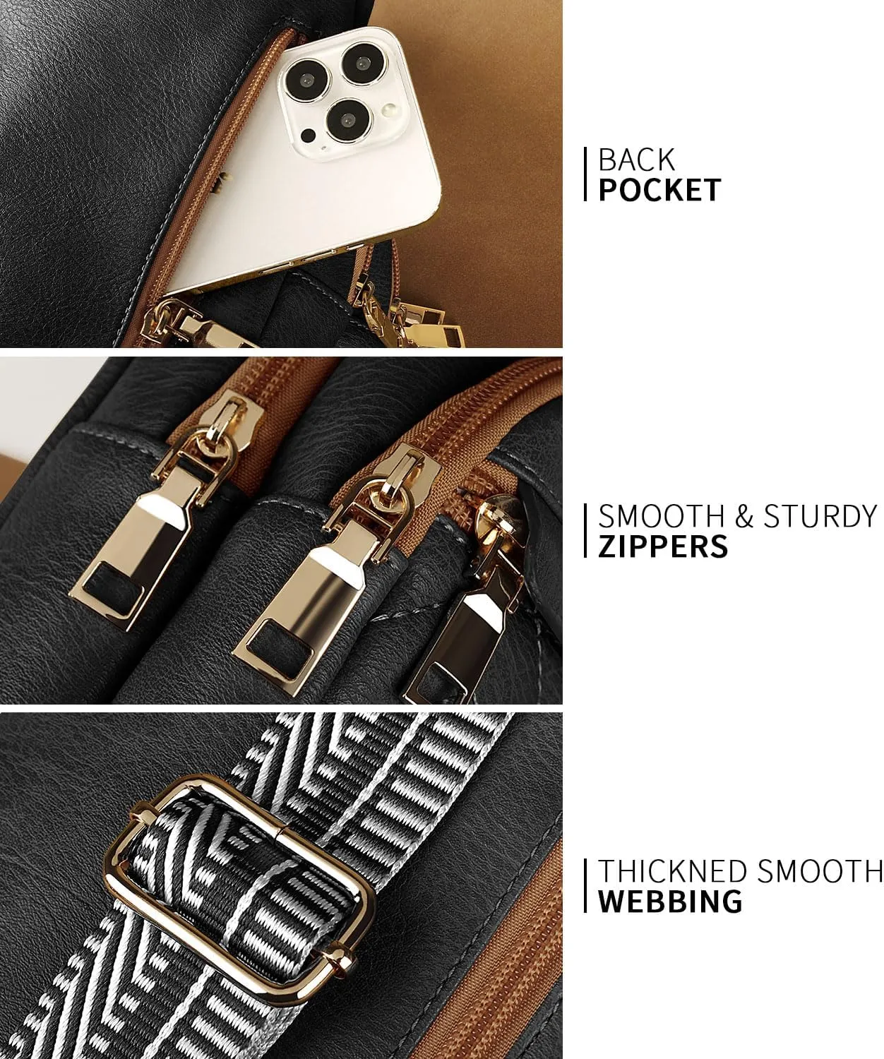 Quilted Leather Small Crossbody Bags for Women Men, Cross body Sling Bag Purse for Women One Strap Backpack Travel